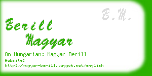 berill magyar business card